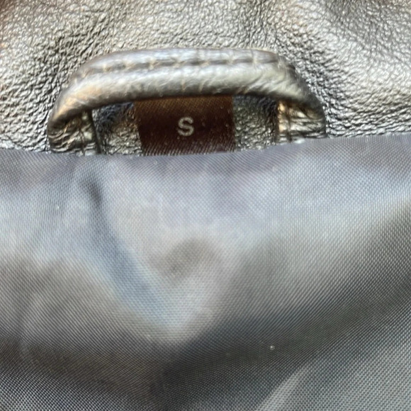 Greg Bell Leather Trench Coat Long Sleeve Collared Button Midi Black Size S - Picture 13 of 16